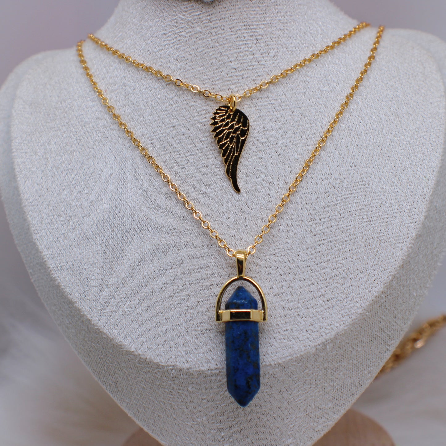 Blue quartz necklace