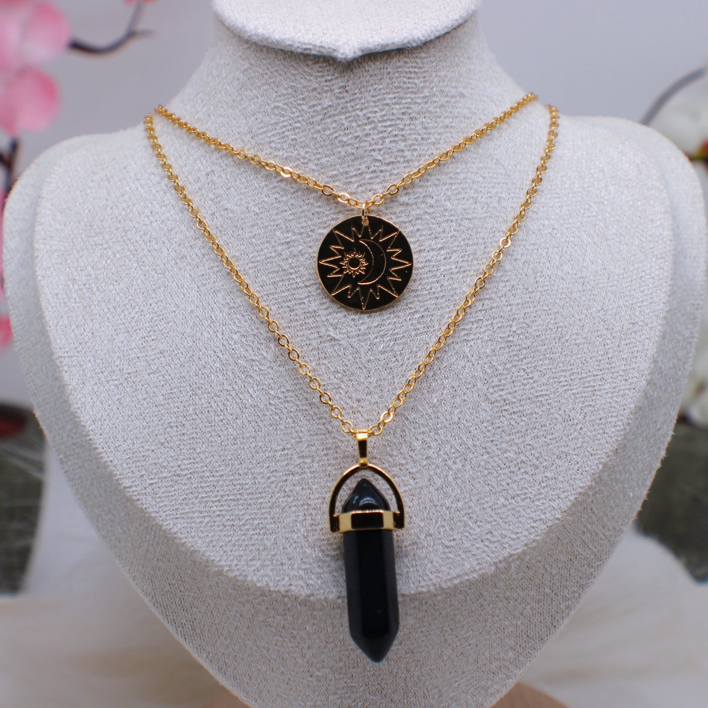 Black quartz necklace