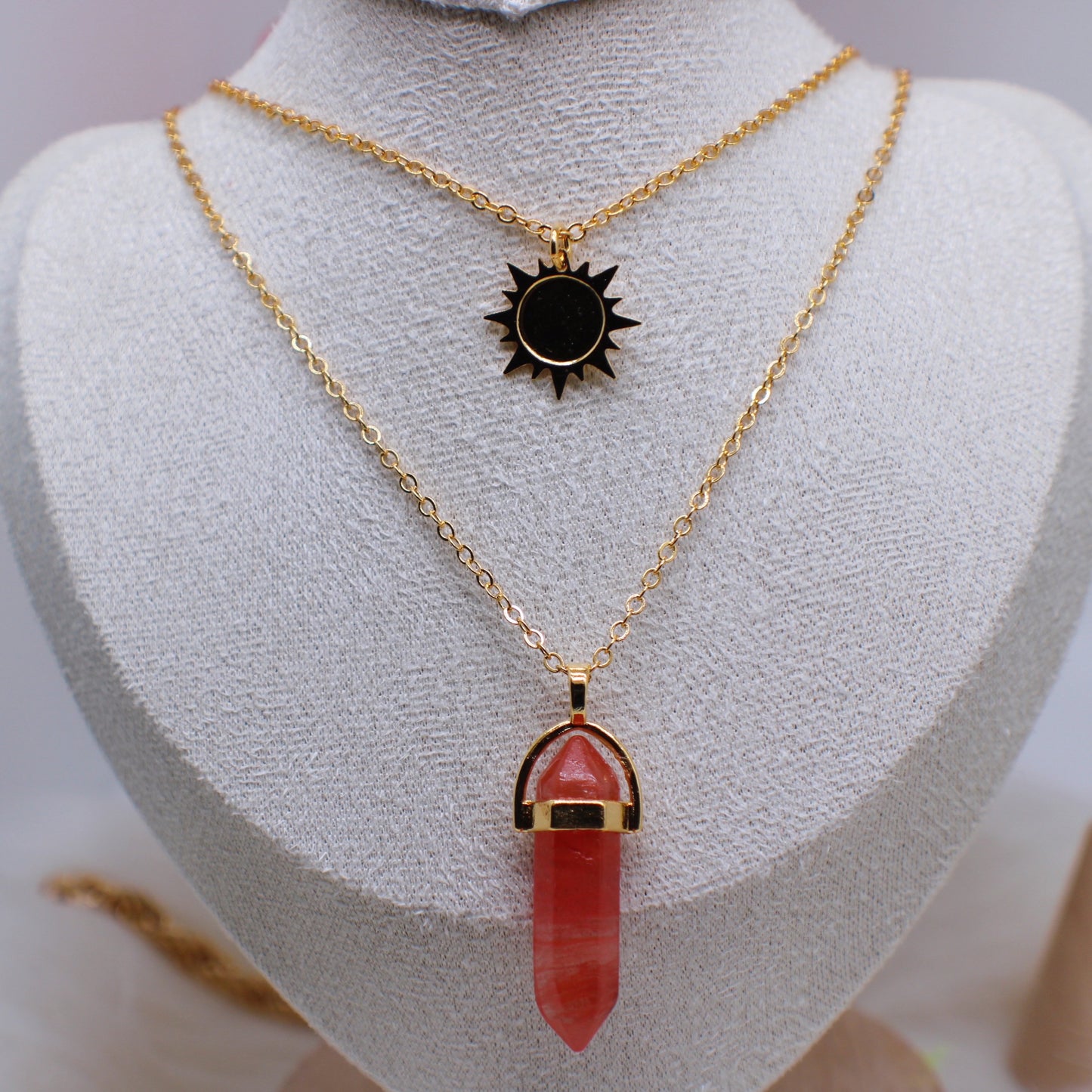 Orange quartz necklace