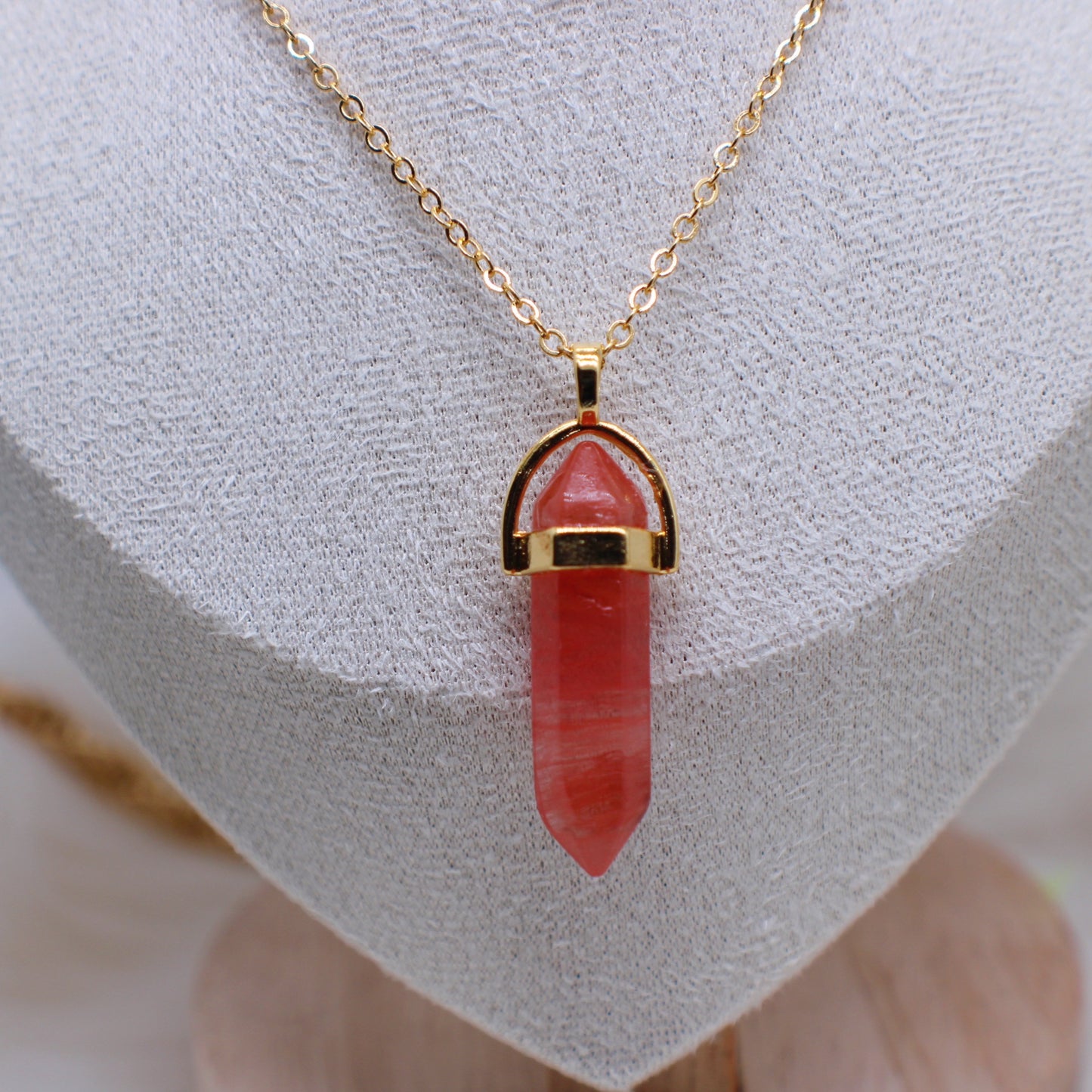 Orange quartz necklace