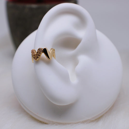 Gold heart earcuff